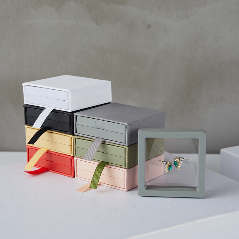 Pull-out suspended box, anti-oxidation pe film, jewelry packaging box, accessory wearing armor, drawer-type storage box, display box
