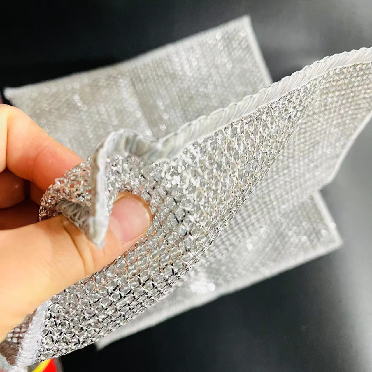 【 Zone 2-12 】 2-piece silver rags, 10 per bundle, 380 per box. 2-piece 20x20cm silver rags, grid dishcloths, kitchen daily-use rags, packaged with tape, 1 yuan for wholesale supply details Picture