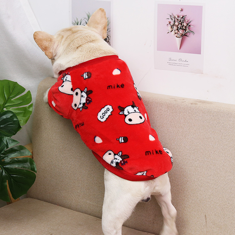 Medium and large-sized dog French bulldogs, puppies, dog autumn and winter warm pajamas, coats, pet supplies, cat two-legged clothes Application Scenario