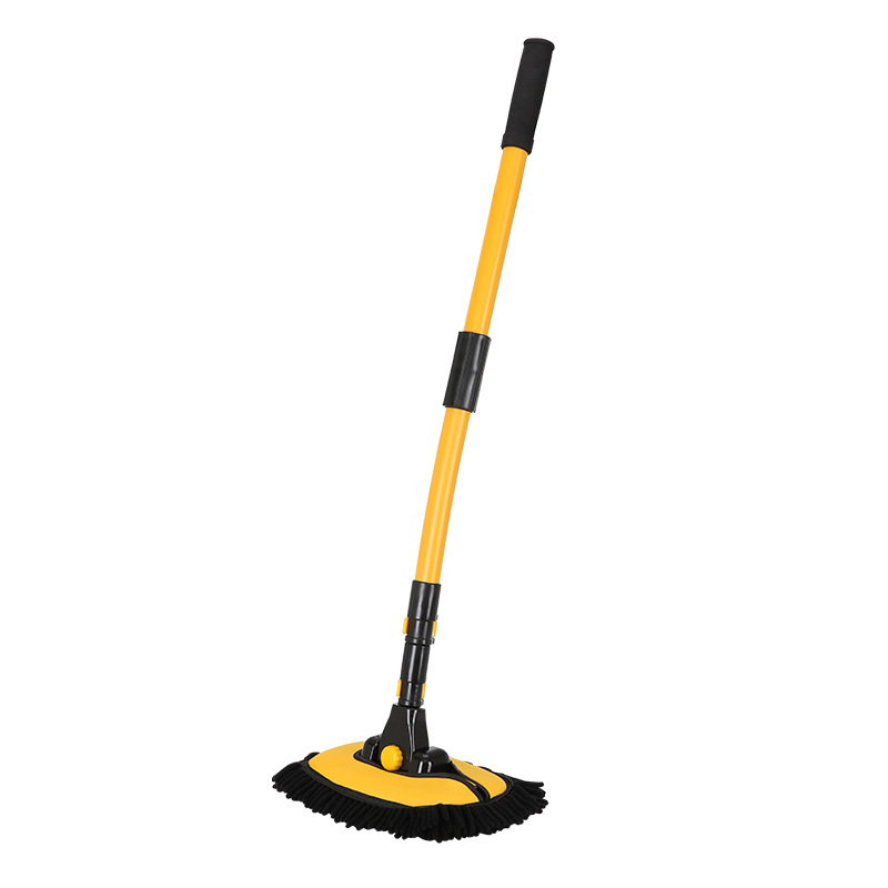 Special car wash mop with a four-section extended curved rod and soft bristles that won't damage the car paint. Car brush, car cleaning tool and supplies Item Picture