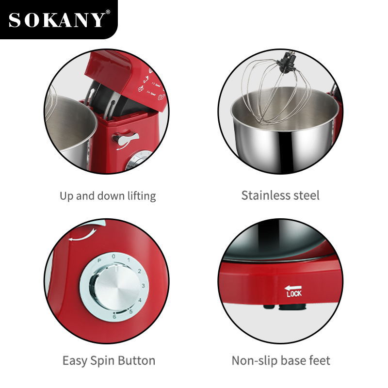 Foreign trade export SOKANY268 multi-functional household dough Mixer 6.2L chef machine Stand Mixer Application Scenario