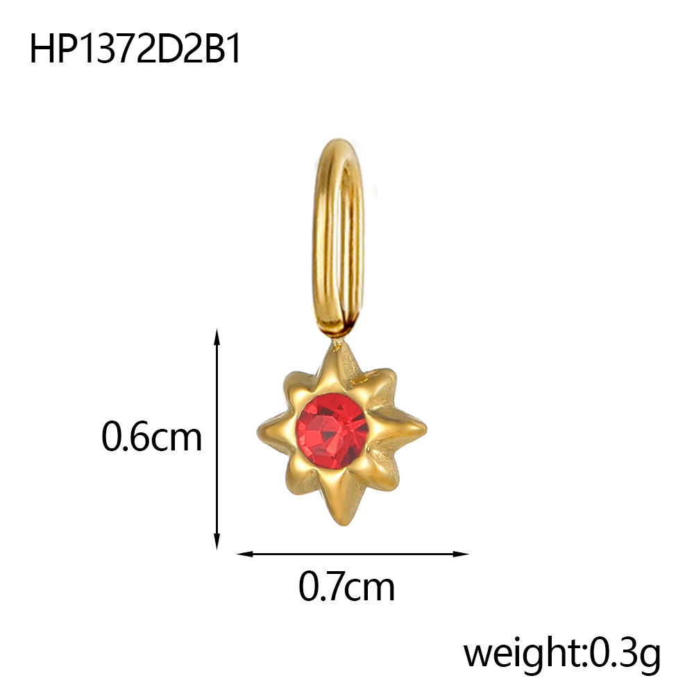 European and American cross-border exquisite titanium steel style micro-inlaid octagonal star diy pendant accessories, earrings, necklaces, jewelry accessories, pendants Item Picture