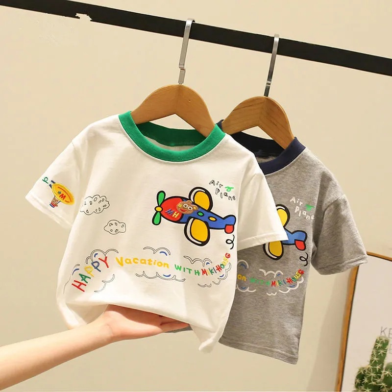 100% pure cotton short-sleeved T-shirt for children, pure cotton half-sleeved shirt for boys and girls, 2023 summer new children's trendy brand top 8 Specification drawing