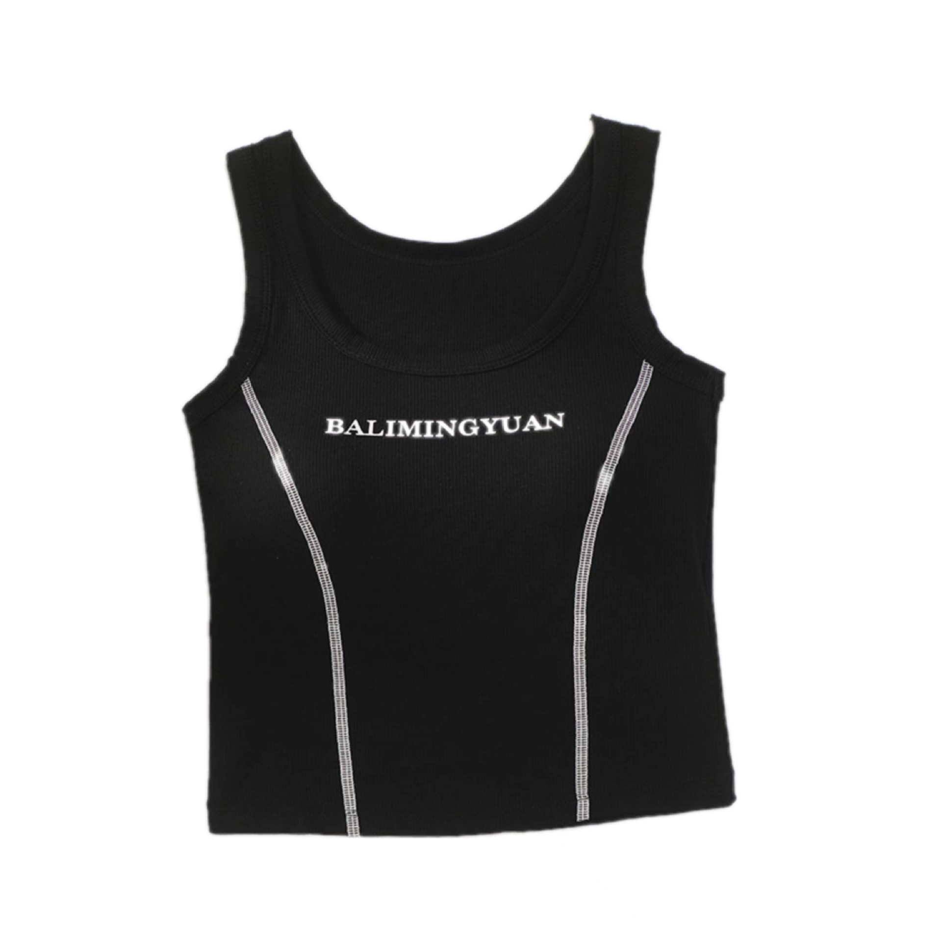New one-piece sports vest for women, long outerwear yoga fixed cup vest, cotton base underwear for women Item Picture