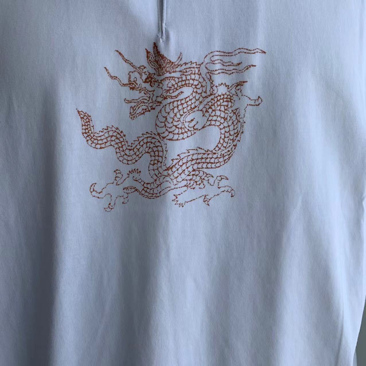 New summer style Tang suit stand-up collar Chinese dragon print short-sleeved T-shirt, anti-wrinkle cotton, skin-friendly and breathable Chinese style men's short T-shirt Application Scenario