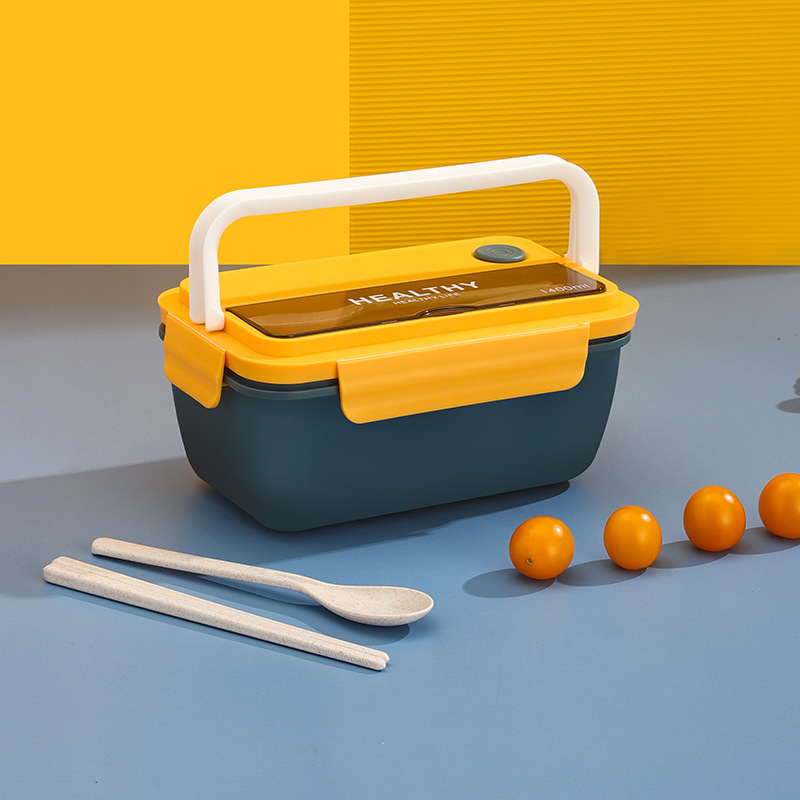 New Japanese-style lunch box, portable and insulated lunch box for office workers and students, separated hand-held bento box, microwave oven, large capacity details Picture