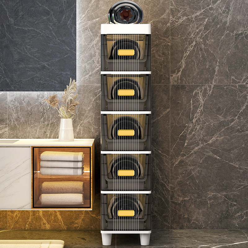 Cross-border 18cm gap storage cabinet, drawer-type bathroom storage cabinet, plastic narrow gap kitchen multi-layer shelf Specification image