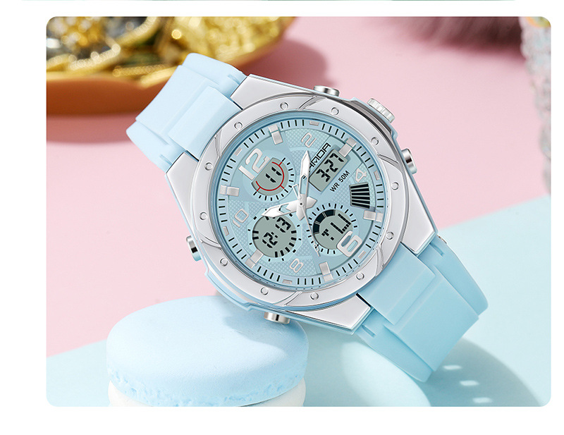 青少年女士手表学生潮流初中高中儿童运动夜光防水多功能电子女表详情27