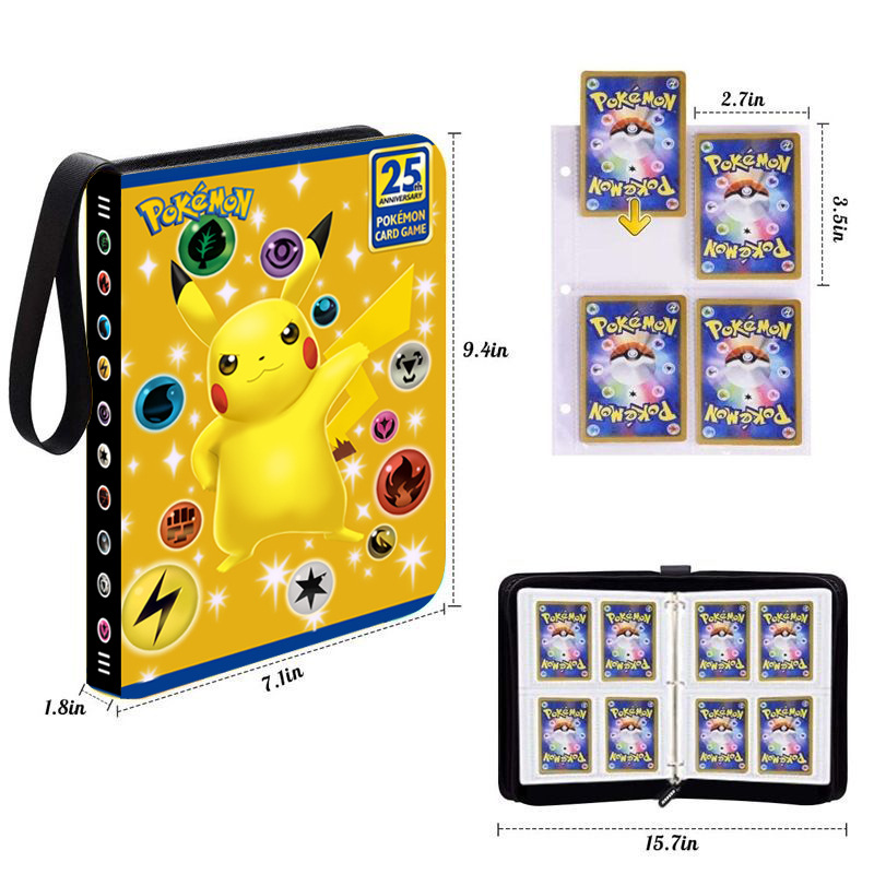 Amazon Pokemon Card Book Game Card Book 4 Grid 9 Grid Loose-Leaf Zipper Card Bag Application Scenario