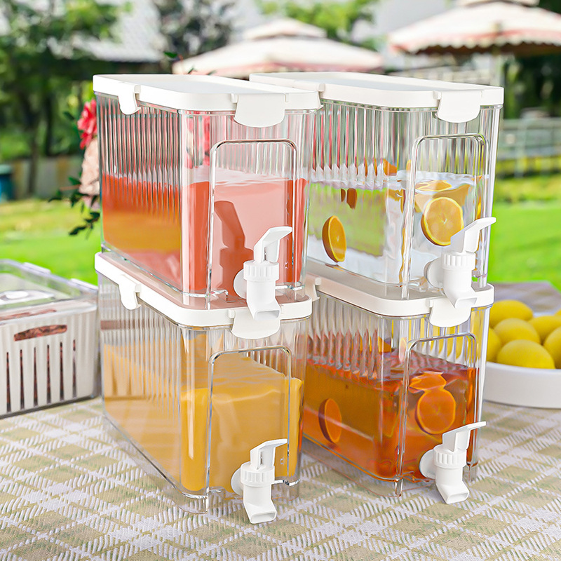 Refrigerator Cold Kettle With Faucet Fruit Tea Cold Brew Pot Cold Water Household Large Volume Drink Fruit Juice Drink Stock Fruit Specification drawing