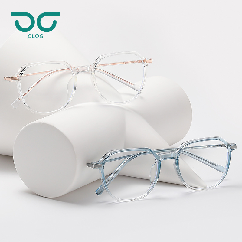 新款时尚TR90插针平光镜个性方框韩版防蓝光眼镜工厂批发可代发详情图2