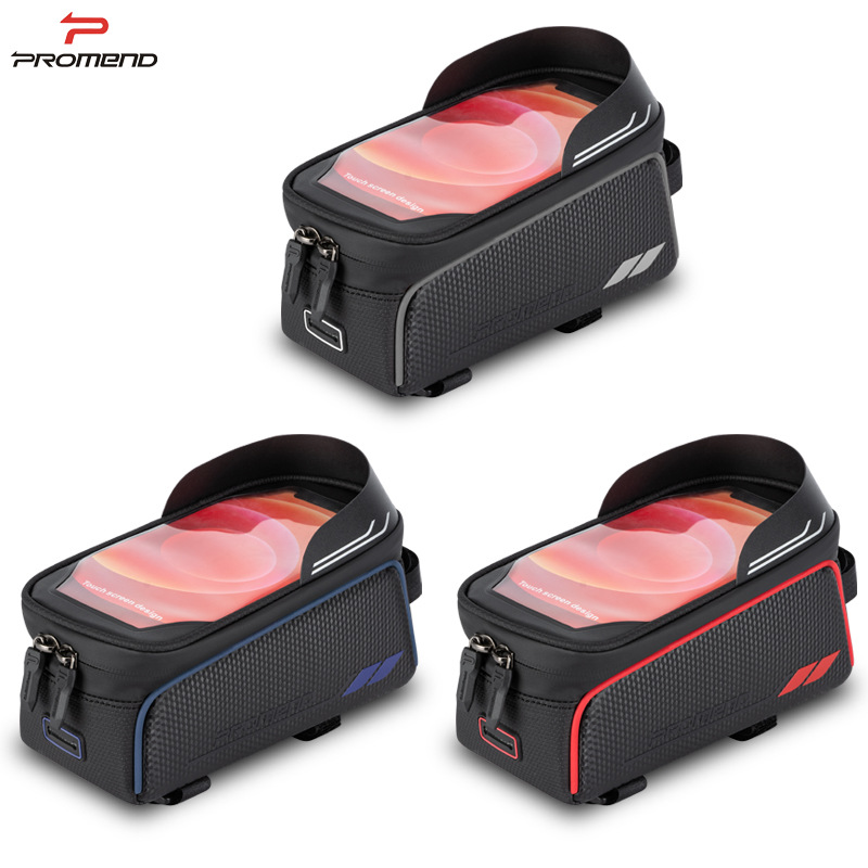 PROMEND bicycle bag, mountain bike front beam upper tube saddle bag, cycling mobile phone touch screen navigation storage equipment Item Picture