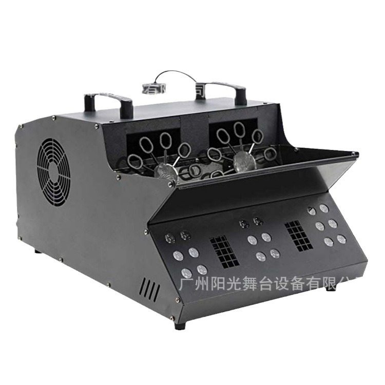 Original Stage Special Effect Smoke Bubble Machine Integrated Led Dual-Wheel Dmx Wedding Stage Remote Control Smoke Machine Item Picture