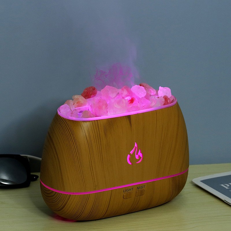 The manufacturer's new salt stone flame aroma diffuser for office and home use, USB humidifier, 5V essential oil diffuser, and air purifier Specification image