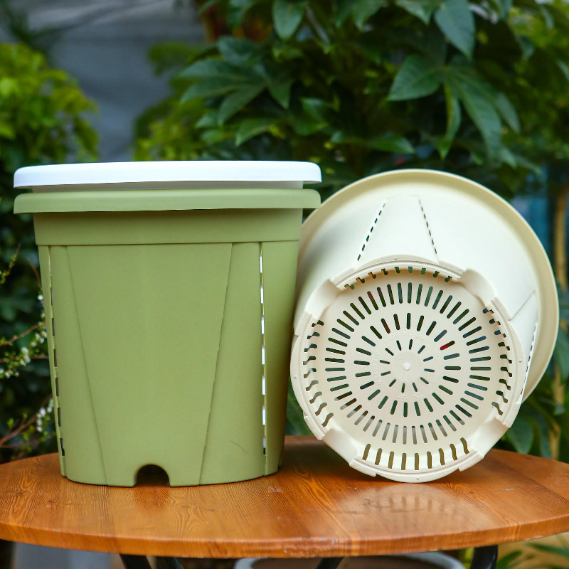 Balcony green mountain root control pot for horticultural flower cultivation and seedling raising, thickened breathable and water-permeable plastic flowerpot for rose and clematis cuttings Specification image