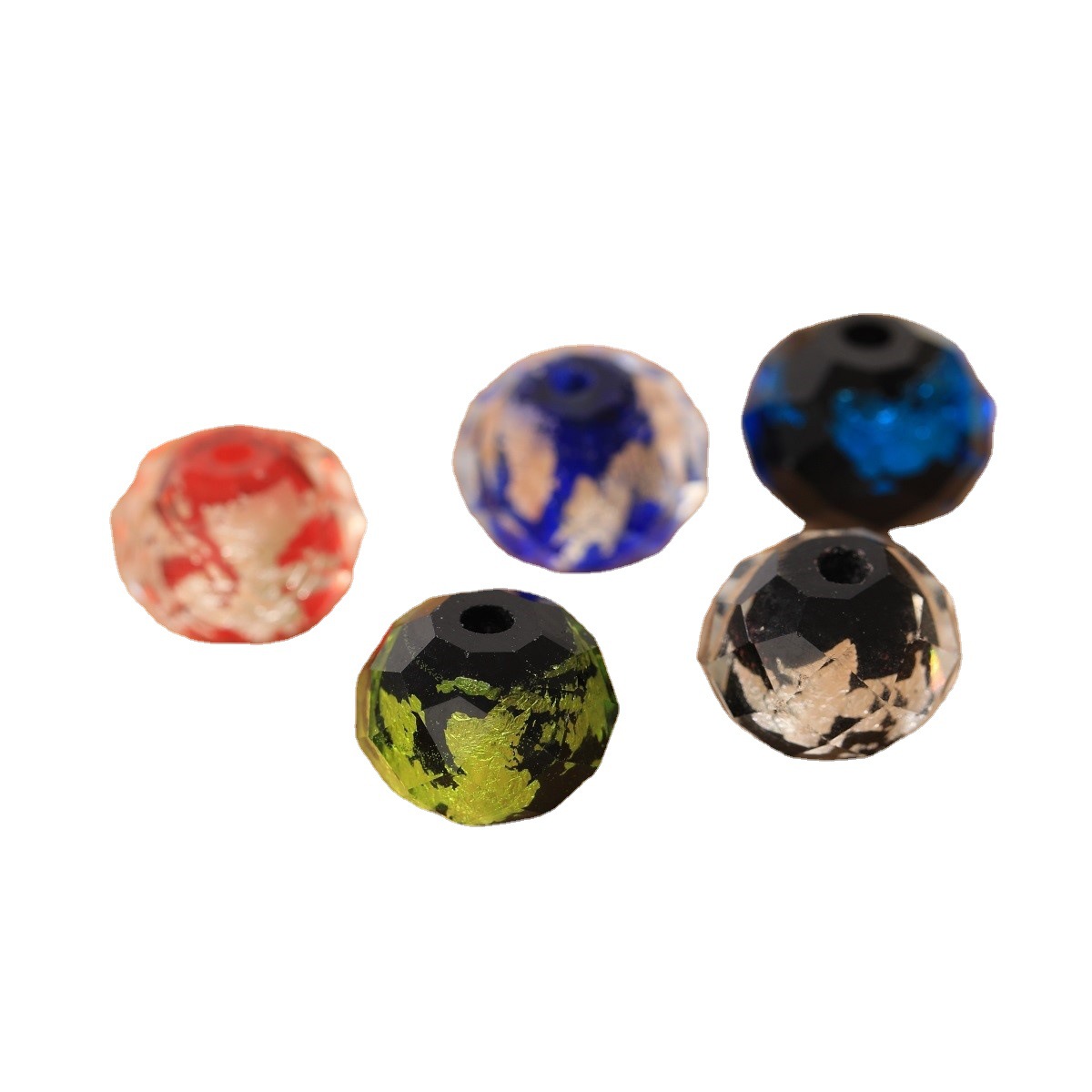 Hanyu Yuan Glass Color Foil Cut Flat Beads diy handcrafted bead material accessories Glass loose beads 100 pieces per pack Item Picture