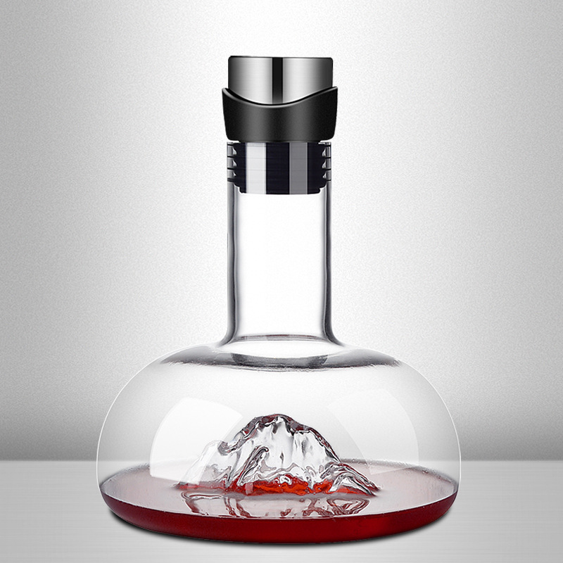 欧式轻奢瀑布式冰山快速醒酒器创意玻璃家用透明过滤葡萄酒分酒器详情图4