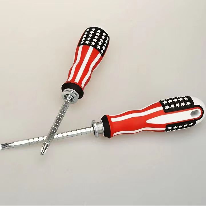 Strong magnetic screwdriver, telescopic dual-purpose cross and straight head, electrician's extended flag screwdriver, double-head industrial-grade screwdriver Specification image