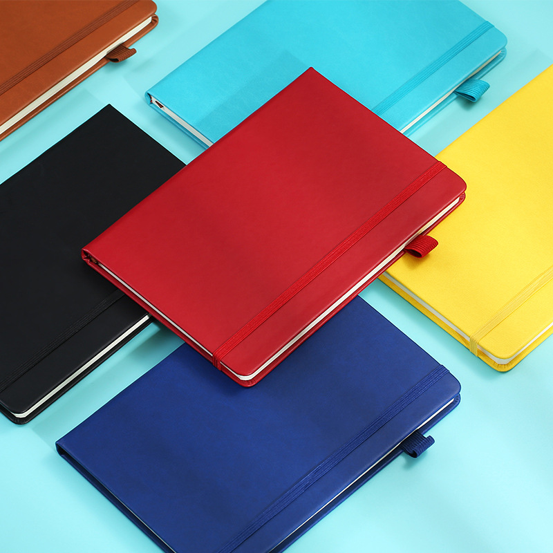 A5 Business hard surface PU strap notebook with LOGO printing, fresh and simple hand-held notebook, cross-border trade notepad details Picture