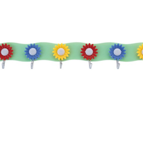 Wholesale of plastic hooks for the back of foreign trade doors, creative bedroom and kitchen patterns, strong adhesive hooks, sunflower eight-piece hooks from the factory Specification image