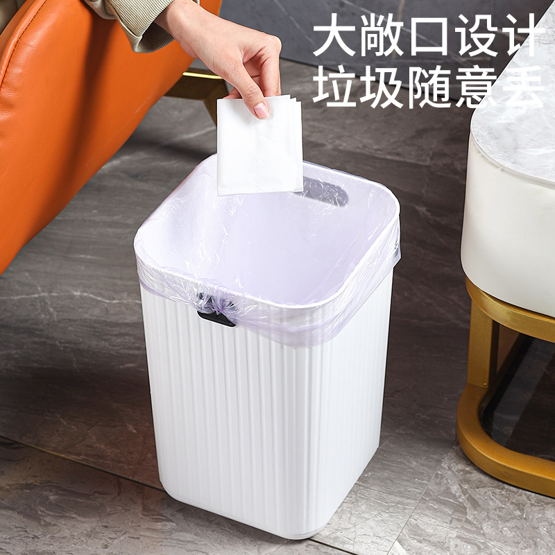 Nordic-style non-pressure ring trash can, household wastebasket, creative lidless paper bucket for office, living room, bedroom and bathroom Specification image