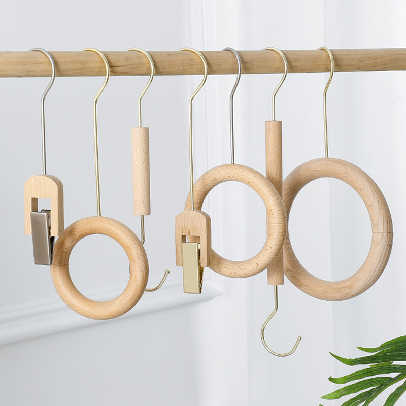 Scarf Circle Log S Hook Wooden Single Clip Clothing Store Hook Show Clothes Bag With Props Beech S Hook details Picture