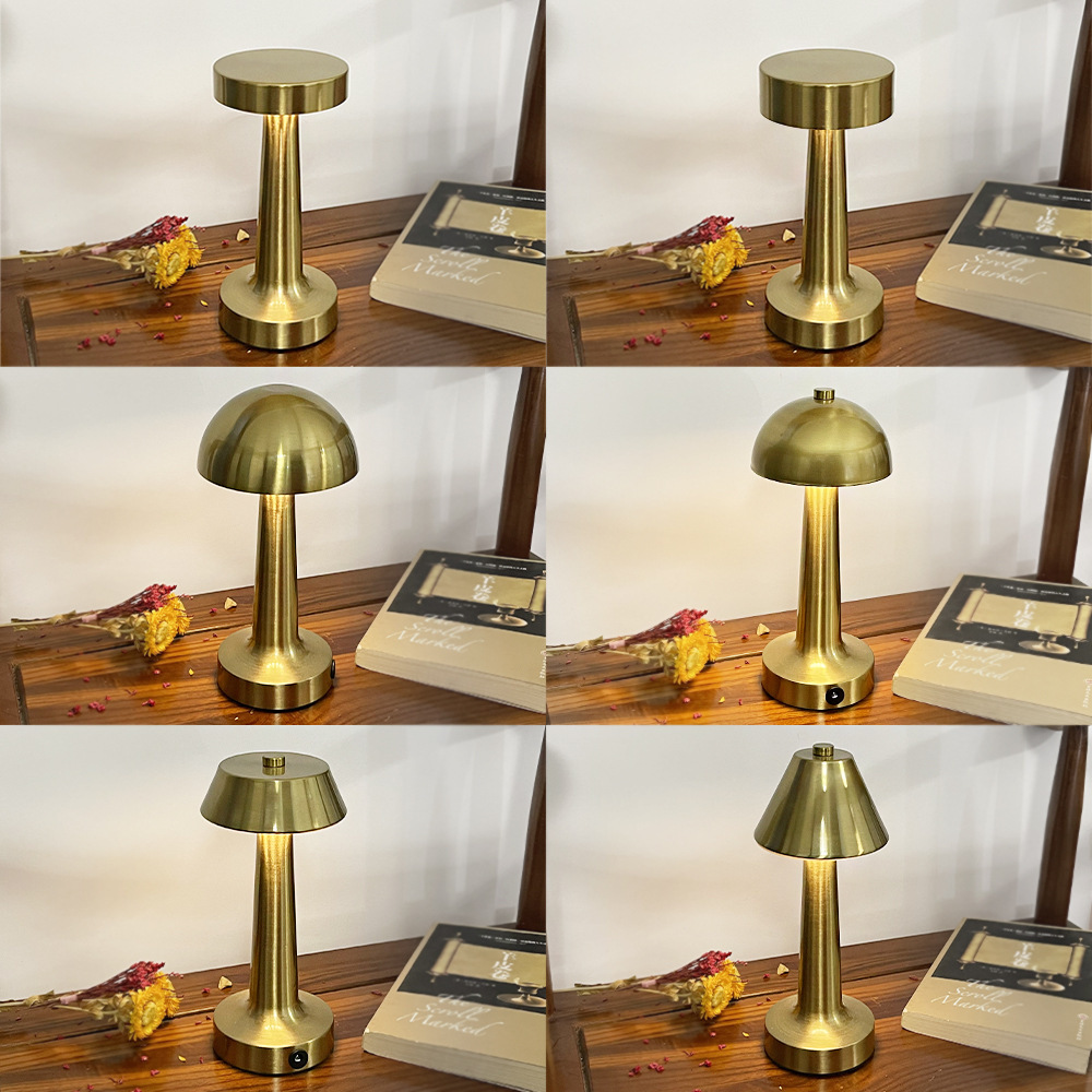 北欧复古全金属台灯酒吧客厅充电触摸卧室小夜灯现代简约氛围台灯