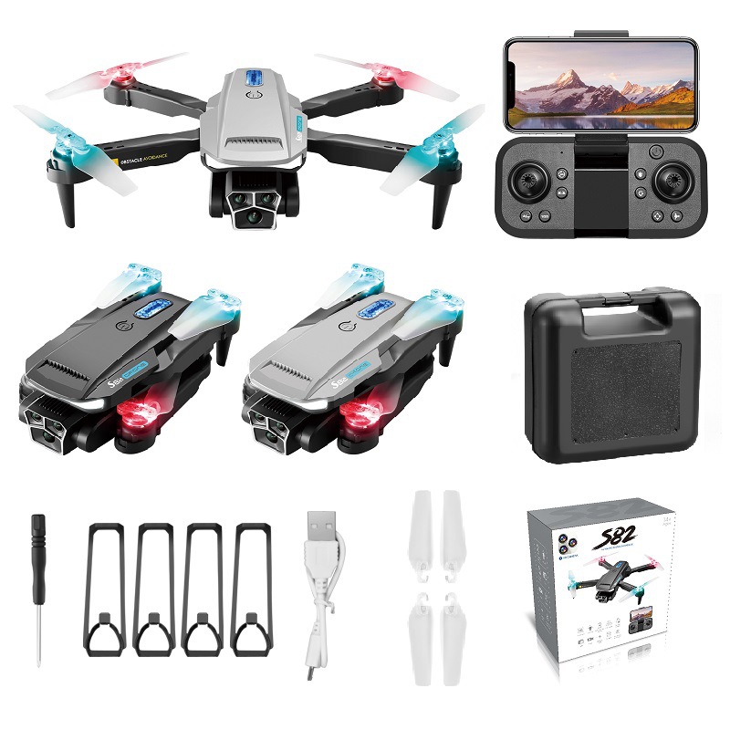 Cross-border s82 drone with light quadcopter folding long endurance remote control aircraft toy factory direct sales Item Picture
