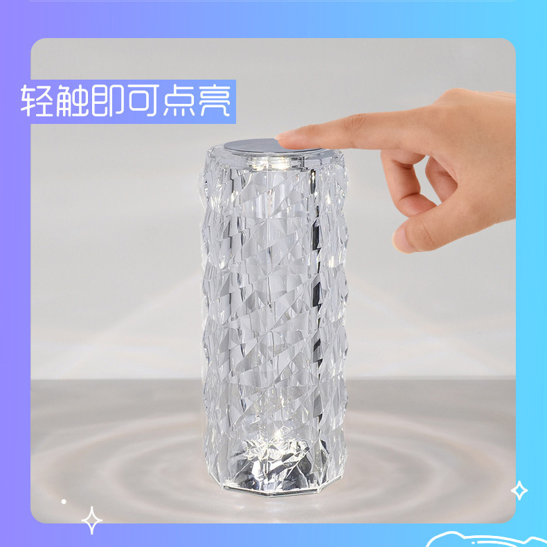 三色玫瑰水晶/床头灯/台灯产品图
