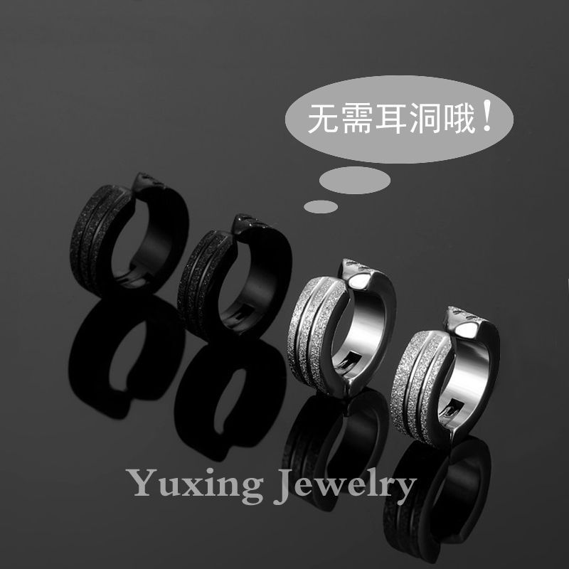 High-end earpierless earrings for men, trendy matte ear bone clips for fashionable men and women, new earrings that exude individuality and charm Specification image