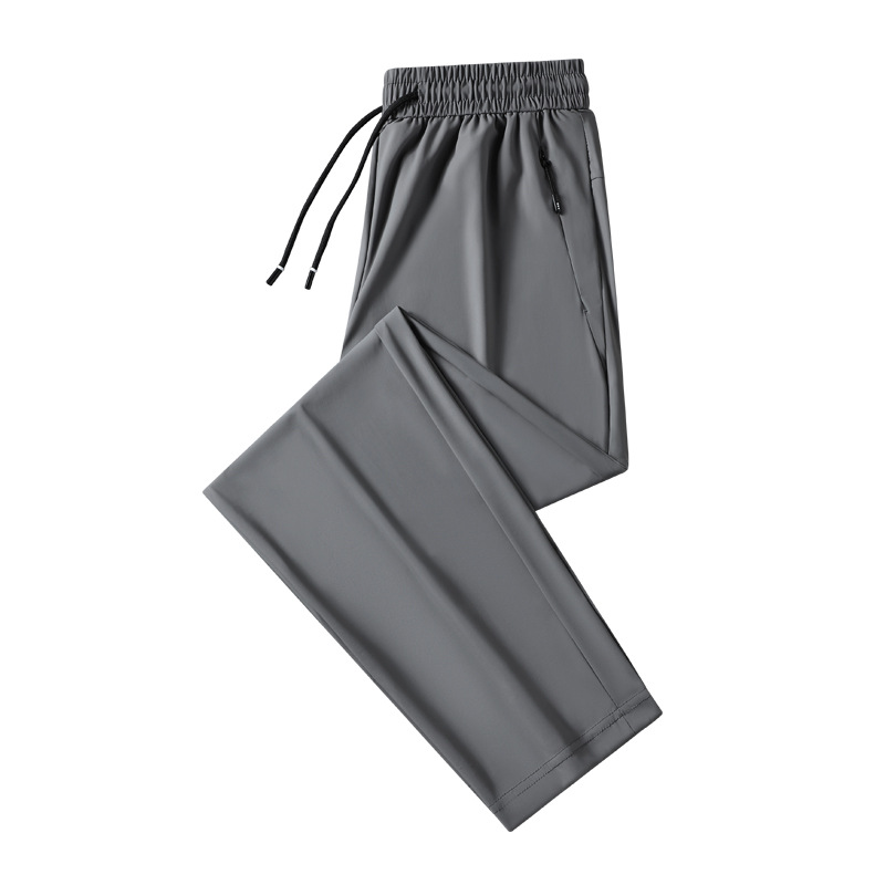 Ice Silk Pants Men's 2024 Summer New style High-end men's light, breathable, elastic, loose and quick-drying sportswear casual pants Item Picture
