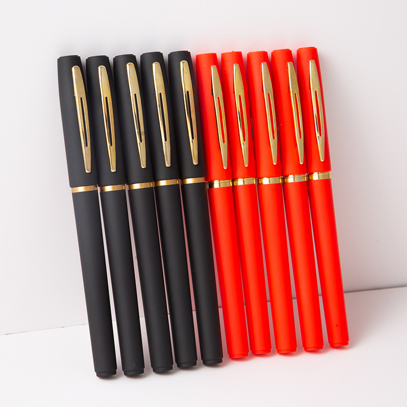 Large-capacity gel pen 0.5/0.7/1.0 bullet-tipped black matte office signature pen, student examination pen Item Picture