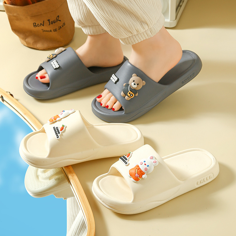 Slippers female summer EVA step on shit sense home couple slippers non-slip indoor bathroom bath slippers male wholesale details Picture