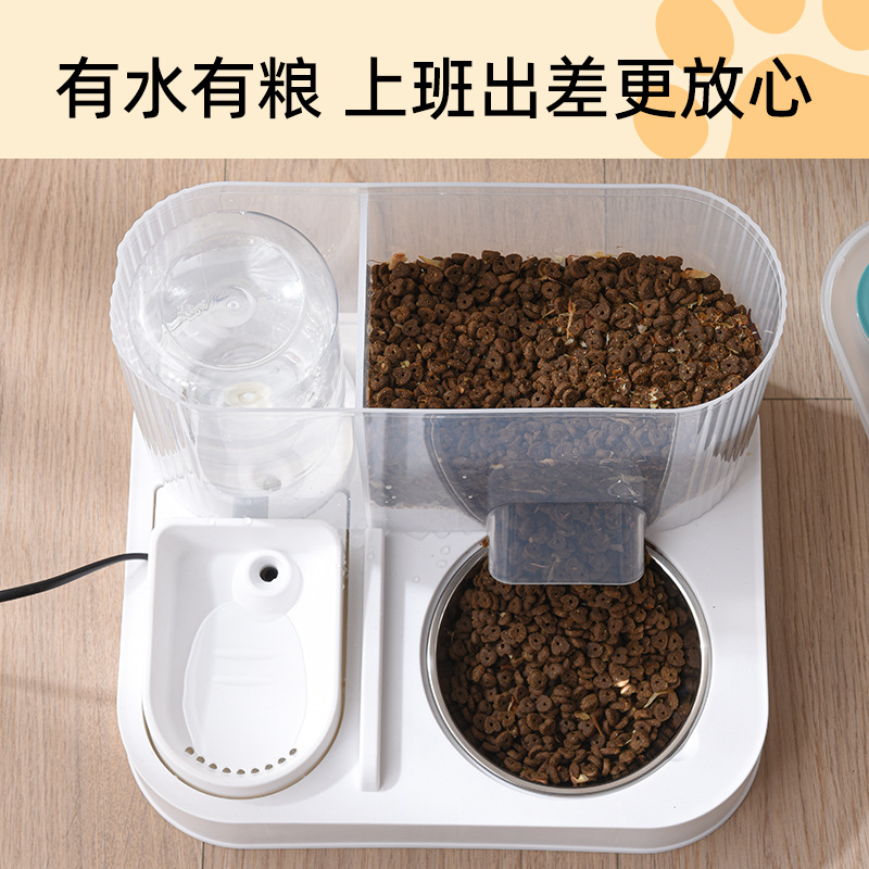 Pet feeder All-in-one automatic water feeding for cats Feeding bowl can disassemble and wash large capacity pet feeders details Picture