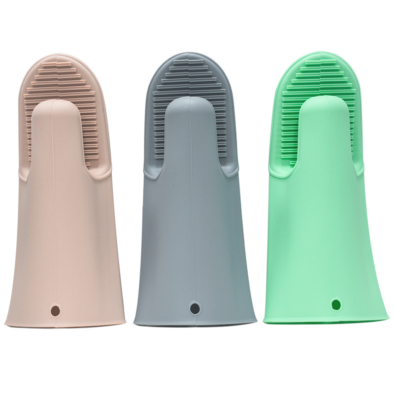 【持嘉】大号硅胶长手夹北欧色防烫耐磨加厚二指厨房防水