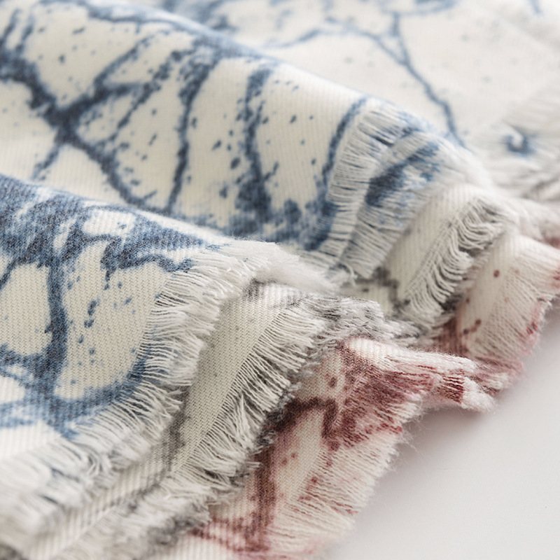 2023 New Scarf Fresh Cream Sweet Girl Style Imitation Cashmere Scarf Women's Autumn And Winter Striped Shawl Warm Neck Application Scenario