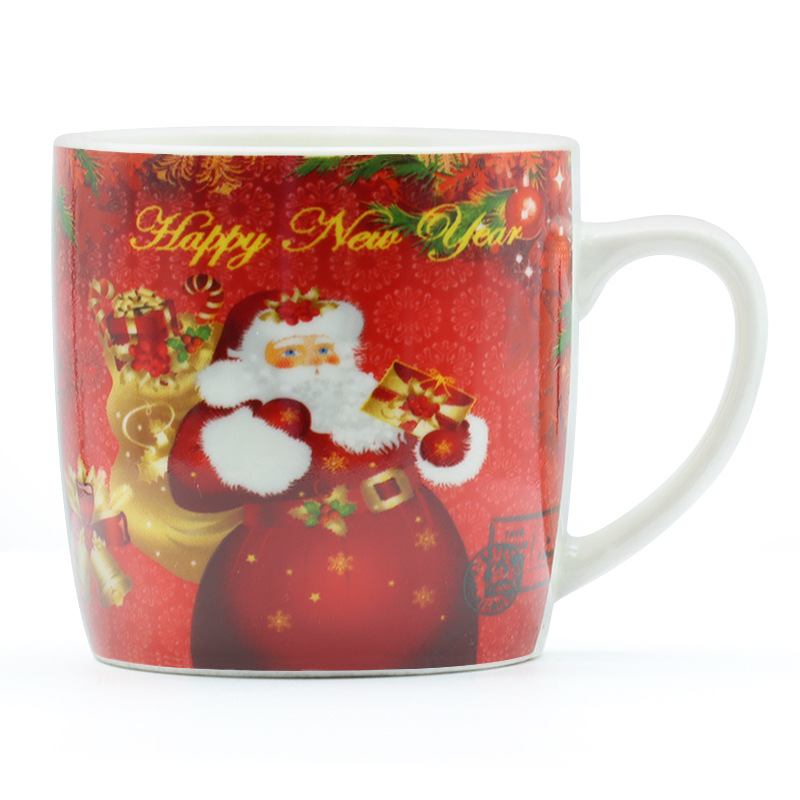 热款陶瓷杯创意卡通小茶杯圣诞老人图案圣诞节礼品家用带柄勺咖啡杯套装 厂家直供支持做客logo详情图3