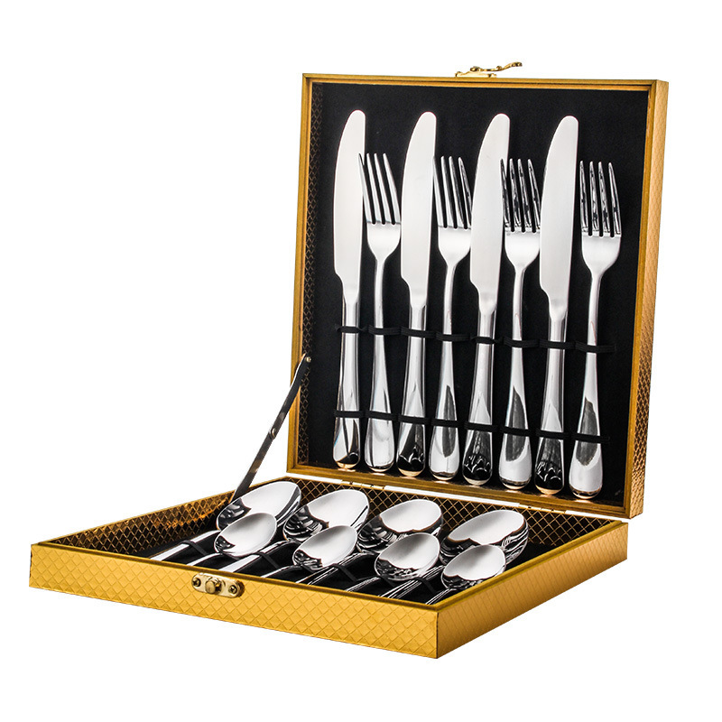 A 16-piece set of stainless steel knives, forks and spoons Specification image