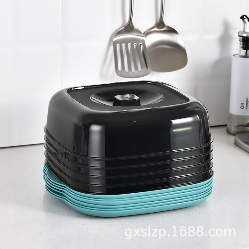 Wholesale of insulated vegetable covers, microwave heating dust-proof covers, food storage boxes, and stackable vegetable covers for kitchen leftovers in the refrigerator Application Scenario