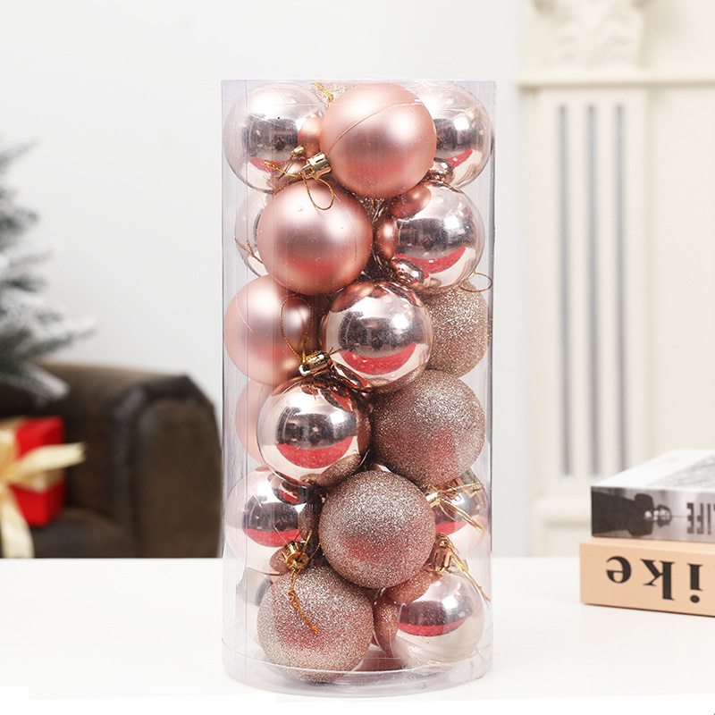 Christmas decoration bucket, 24 Christmas balls, multi-pack Christmas tree balls, accessories, ceiling hanging decorations, wedding Item Picture