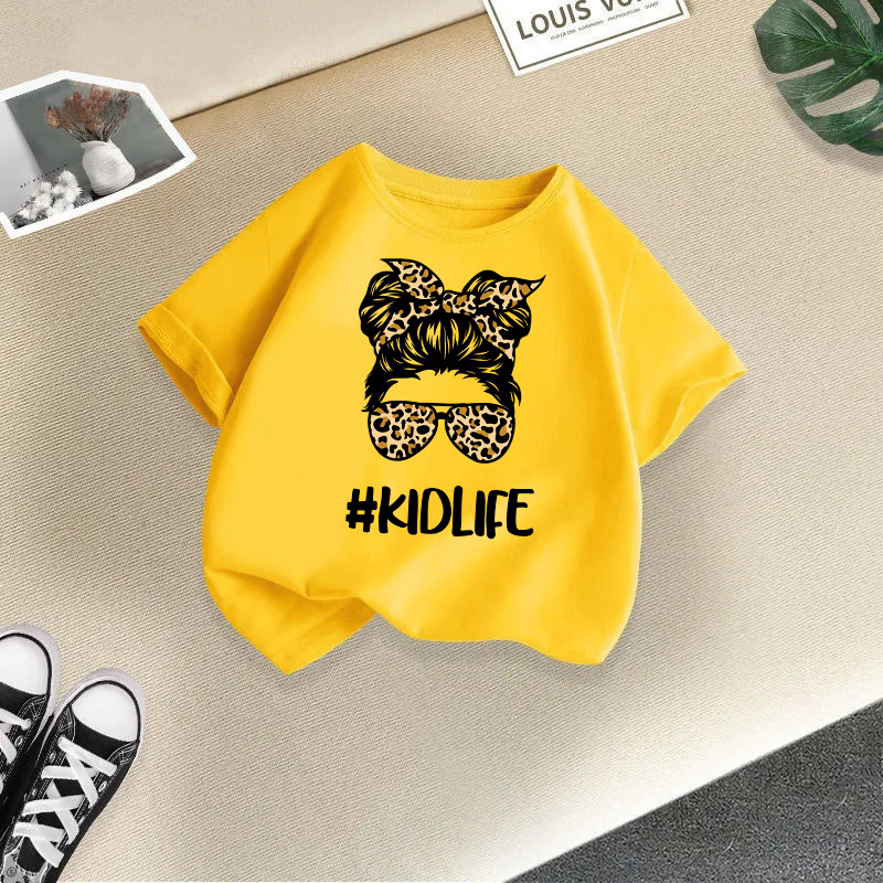 Cross-border Children's Clothing 2026 Summer New Children's short-sleeved T-shirt, fashionable round-neck top for boys and girls, baby half-sleeved cotton Specification image