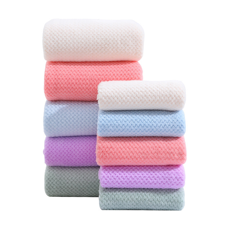 Pineapple Check Towel Bath Towel Set Provides Two Sets Of Coral Velvet Female Towel Soft Absorbent Bath Towel Does Not Shed Hair Item Picture