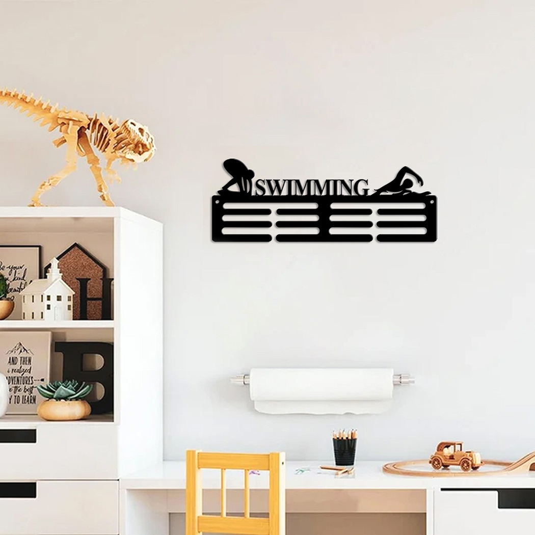 创意室内墙面线条镂空游泳运动奖牌挂架装饰艺术品亚马逊现代跨境详情图3