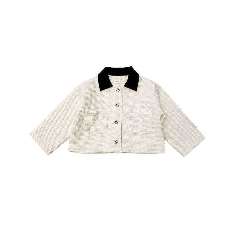 Deer Little Deer Girls' Coat 2022 Autumn New Children's Wear Korean-style chanel-style coat, a sweet and trendy top for girls Item Picture