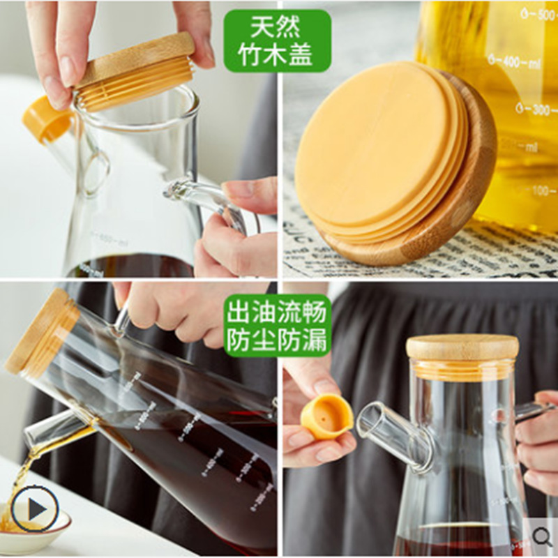 New type of glass oil pot kitchenware with scale, large-capacity household seasoning pot Application Scenario