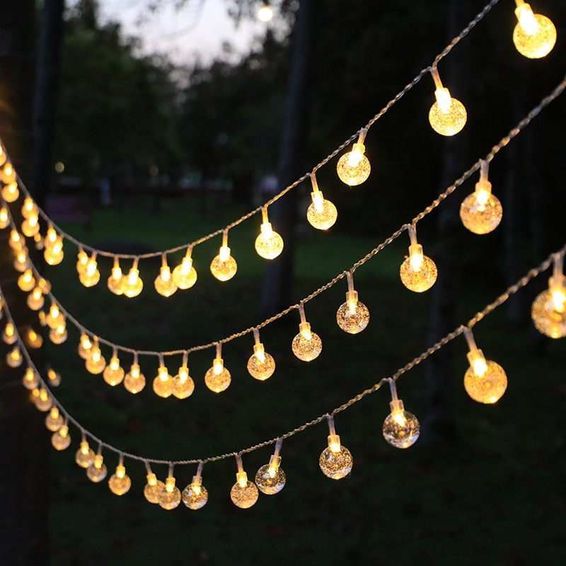 LED太阳能气泡球灯串户外露营灯串花园装饰灯氛围灯水晶球彩灯