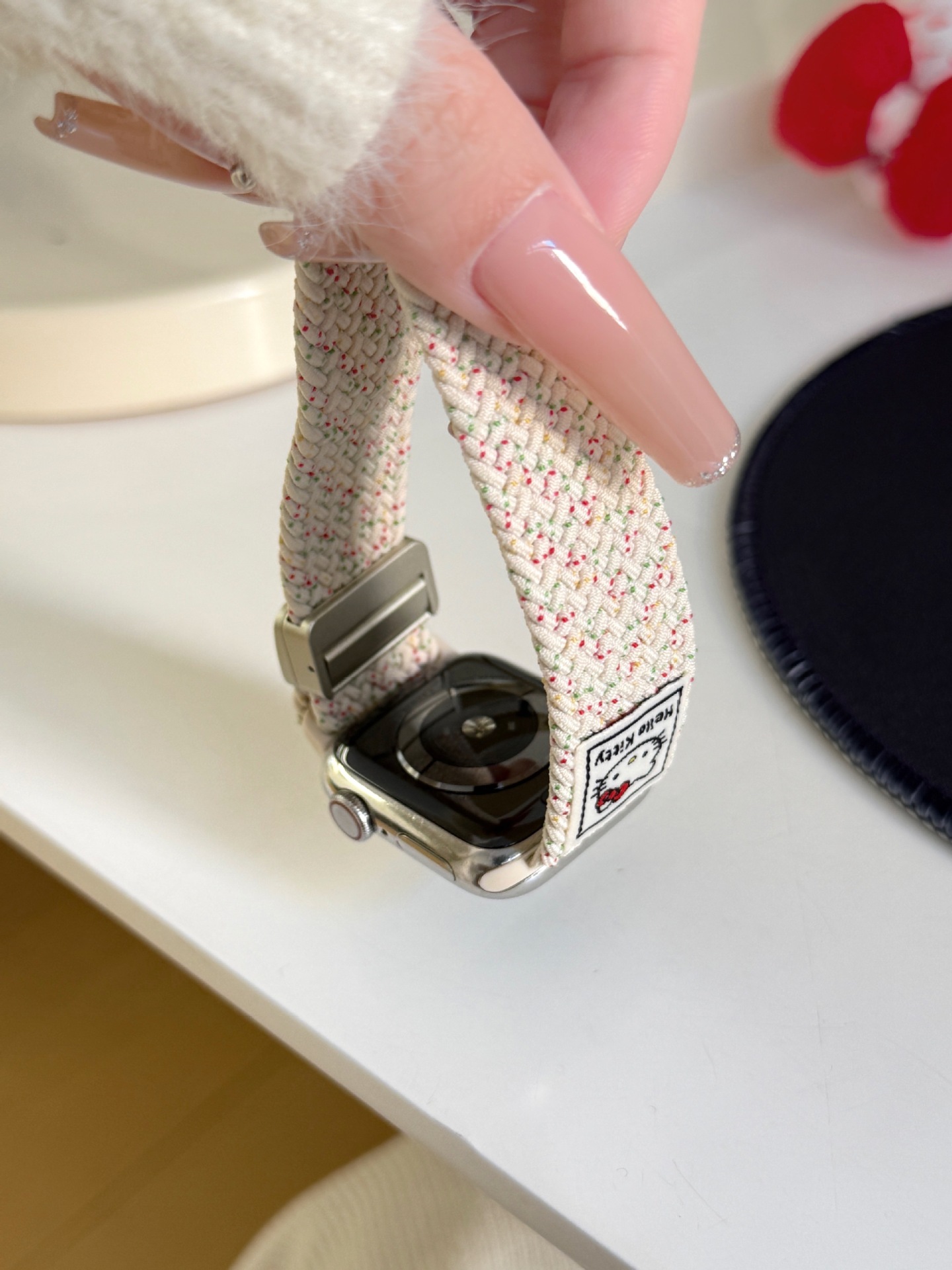 凯蒂尼龙磁吸扣编织表带适用苹果手表iwatch11代987654Ultra/SE详情38