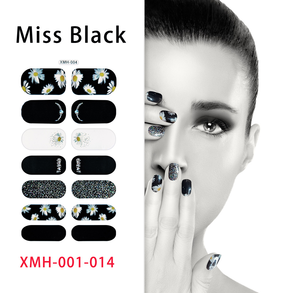 YJ European and American fashion printing 3D nail stickers with high-end nail varnish film glitter nail paste glitter nail paste
