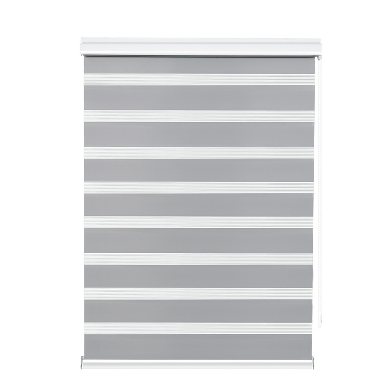 厂家直售定制工程办公室全半遮光斑马帘家用百叶窗帘拉珠柔纱帘