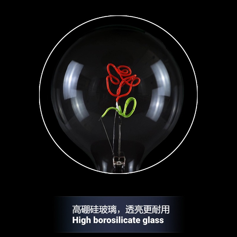 LED filament hand-wound letter lamp, rose dual-color gold edge solid wood usb charging lamp base, creative gift table lamp details Picture